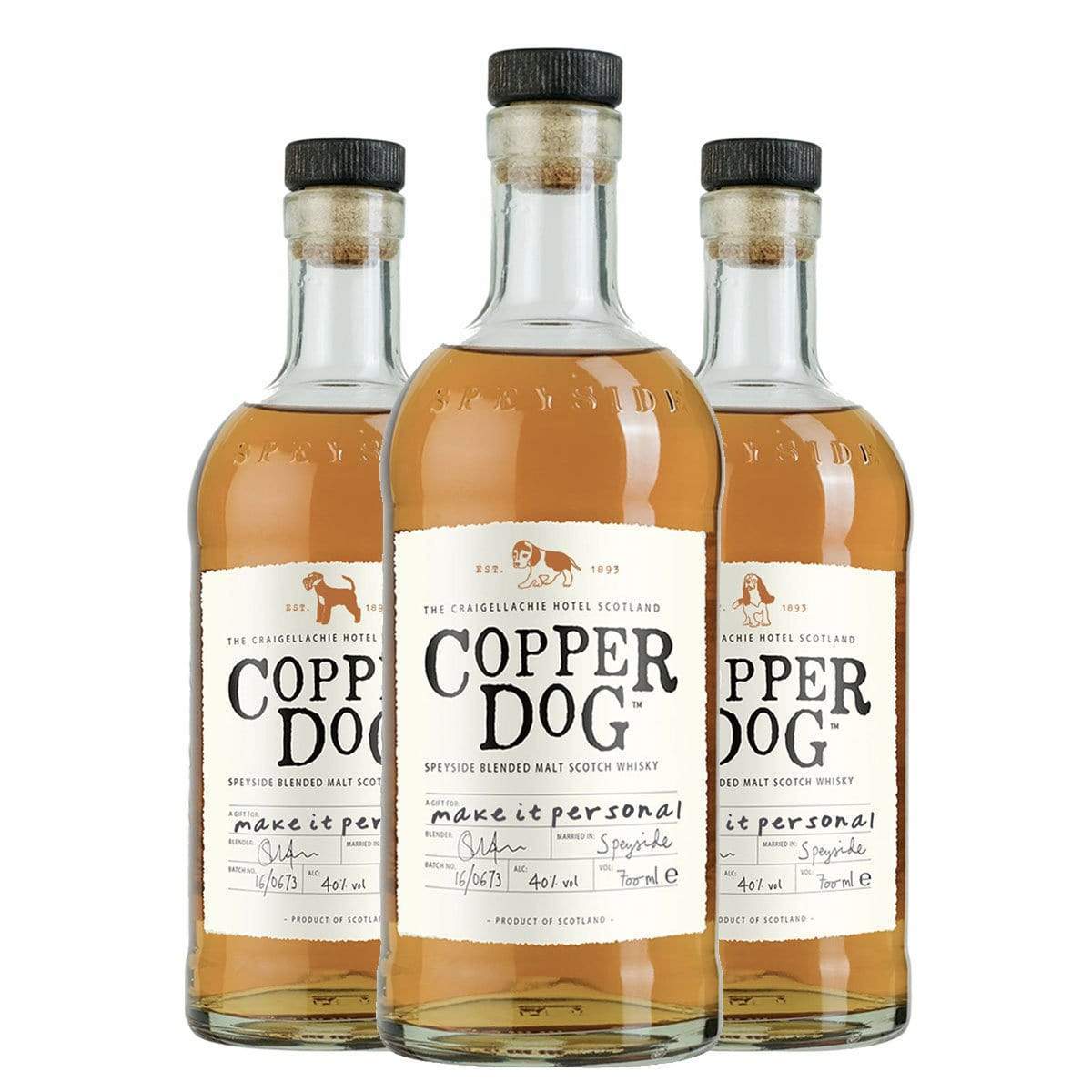 Personalised whisky Copper Dog Hugo Guinness Collection INKD